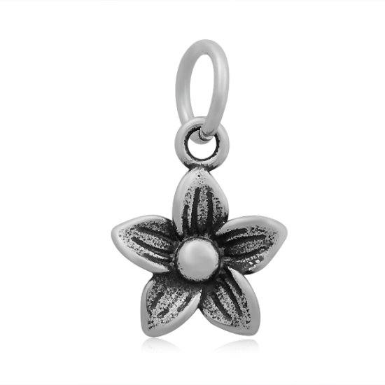 (image for) Small 11*20mm Stainless Steel Charm - Flower - Click Image to Close