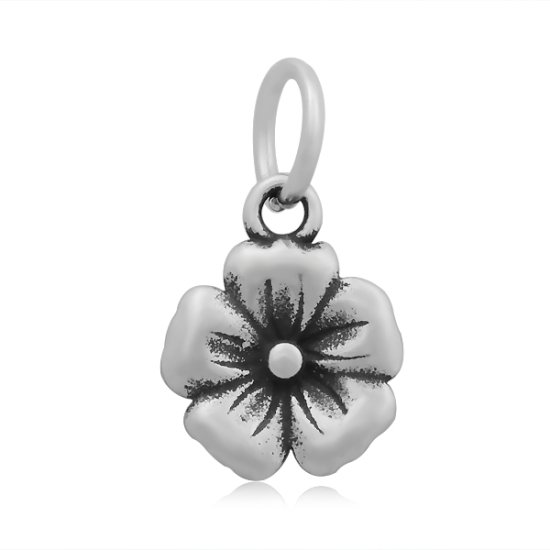 (image for) Small 11*20mm Stainless Steel Charm - BLOSSOM - Click Image to Close