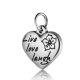 (image for) 17*21mm Small Stainless Steel Heart Charm - Live, Love & Laugh