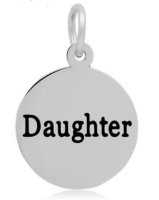 (image for) Small 16*24mm Stainless Steel Charm - Round Daughter