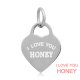 (image for) 14*22mm Small Stainless Steel Heart Charm - I love You Honey