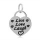(image for) A&A Add A Charms Stainless - Live Love Laugh Heart