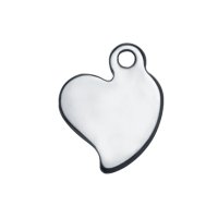 (image for) Extra Small 8*11mm Stainless Steel Charm - Heart Tilted