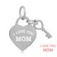 (image for) A&A Add A Charms Stainless - I Love You Mom Heart with Key