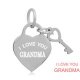 (image for) A&A Add A Charms Stainless - I Love You Grandma Heart with Key