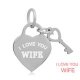 (image for) A&A Add A Charms Stainless - I Love You Wife Heart with Key