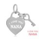(image for) A&A Add A Charms Stainless - I Love You Nana heart with Key