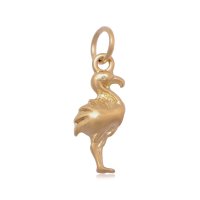 (image for) Medium 9*26mm Stainless Steel Charm - Flamingo in Gold