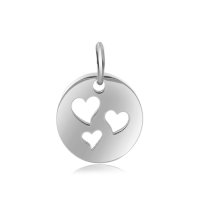 (image for) 12*20mm Small Stainless Steel Charm - Heart Triple