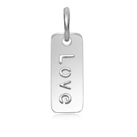 (image for) Small 7*22mm Stainless Steel Tag Charm - Love