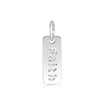 (image for) Small 7*22mm Stainless Steel Tag Charm - Faith