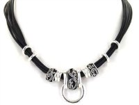 (image for) Enhancer Necklace - Marcasite Filigree - Black