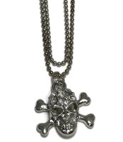 (image for) Skull Anklet Double Strand Chain - Clear