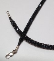 (image for) 925 Mesh Crystal Lobster Necklace - Black