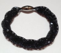 (image for) 925 Mesh Crystal Magnet Bracelet - Black