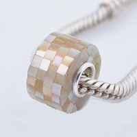 (image for) Charm 925 Abalone Shell - Cylindrical - Beige Sand