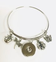 (image for) Snap Jewelry Wire Expandable Bangle - Dragonfly, Ladybug, & more