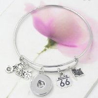 (image for) Snap Jewelry Wire Expandable Bangle - Motorcycle & Route 66
