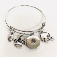 (image for) Snap Jewelry Wire Expandable Bangle - Football