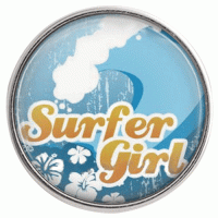 (image for) Snap Glass Jewelry - Beach Surfer Girl