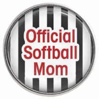 (image for) Snap Glass Jewelry - Sports Softball Mom
