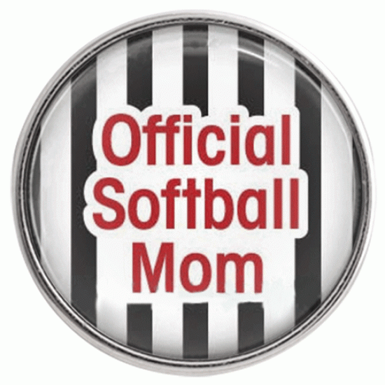 (image for) Snap Glass Jewelry - Sports Softball Mom - Click Image to Close