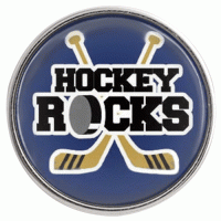 (image for) Snap Glass Jewelry - Sports Hockey Rocks