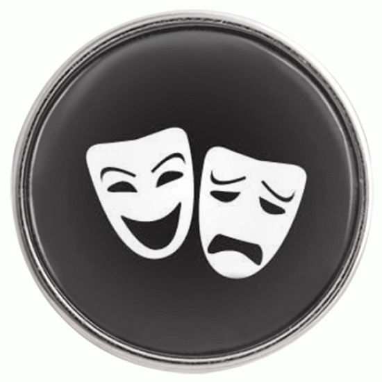 (image for) Snap Glass Jewelry - Drama Masks Theater - Click Image to Close