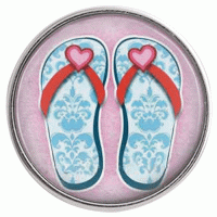 (image for) Snap Glass Jewelry - Beach Flip Flop Sandals