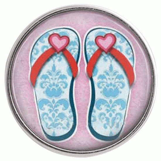 (image for) Snap Glass Jewelry - Beach Flip Flop Sandals - Click Image to Close