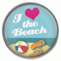 (image for) Snap Glass Jewelry - Beach I Love Beach