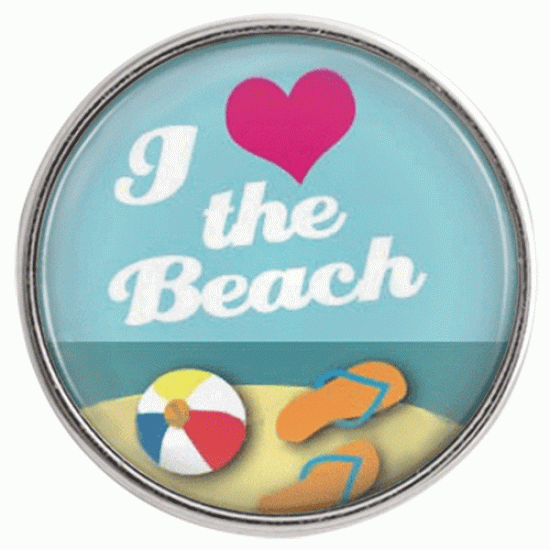 (image for) Snap Glass Jewelry - Beach I Love Beach - Click Image to Close