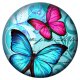 (image for) Snap Jewelry Enamel Ceramic - Blue & Pink Butterfly