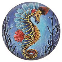 (image for) Snap Jewelry Enamel Ceramic - Sea Horse In Blue Tones