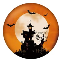 (image for) Snap Jewelry Enamel Ceramic - Halloween Haunted House
