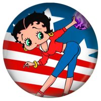 (image for) Snap Jewelry Enamel Ceramic - Cartoon Patriotic Betty Boop
