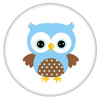 (image for) Snap Jewelry Enamel Ceramic - Owl Blue & Brown