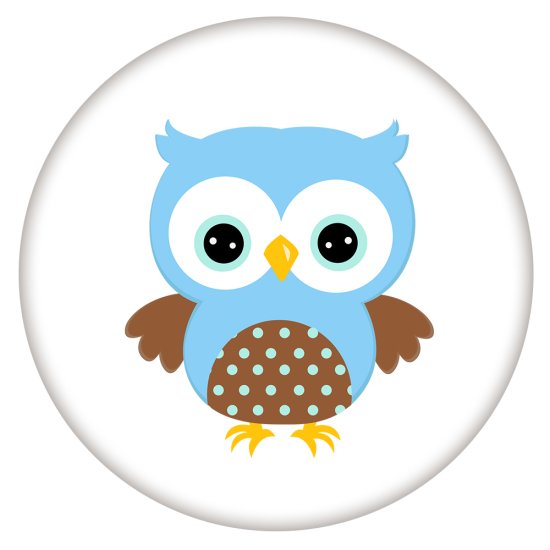 (image for) Snap Jewelry Enamel Ceramic - Owl Blue & Brown - Click Image to Close