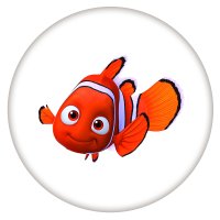 (image for) Snap Jewelry Enamel Ceramic - Cartoon Fish Clown Orange & White