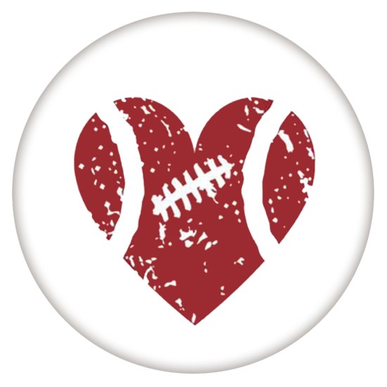 (image for) Snap Jewelry Enamel Ceramic - Sports Football Heart - Click Image to Close