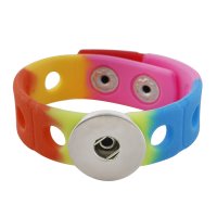 (image for) Children Shoe Charm & Snap Bracelet Rainbow fits 18mm & Jibbitz