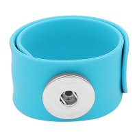 (image for) Snap Jewelry Slap Bracelet Silicone Blue Children Kids fit 18mm