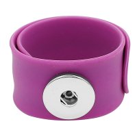(image for) Snap Jewelry Slap Bracelet Silicone Purple Children Kid fit 18mm