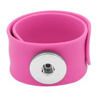 (image for) Snap Jewelry Slap Bracelet Silicone Pink Children Kids fit 18mm