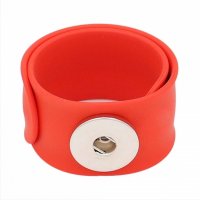 (image for) Snap Jewelry Slap Bracelet Silicone Red Children Kid fits 18mm