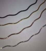 (image for) 925 Sterling Silver Crinkle Cut Chain - 20" Rose Gold
