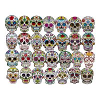 (image for) Sugar Skulls Stickers Non Repeating Decals Skull Bomb 50 pcs