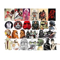 (image for) Star Wars Stickers Non Repeating Characters Vinyl Decals 50 pcs