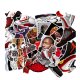 (image for) MJ Michael Jordan Decal Stickers Bulls Non Repeating 50 pcs