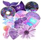 (image for) Cute Purple Doodle Stickers Non Repeating Vinyl Decals 50 pcs